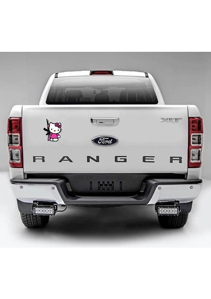 Hello Kity Araba, Motorsiklet, Kask, Laptop,cam Sticker 14X10 cm fırsatları