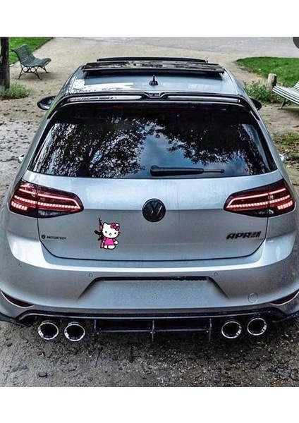 Hello Kity Araba, Motorsiklet, Kask, Laptop,cam Sticker 14X10 cm indirimleri