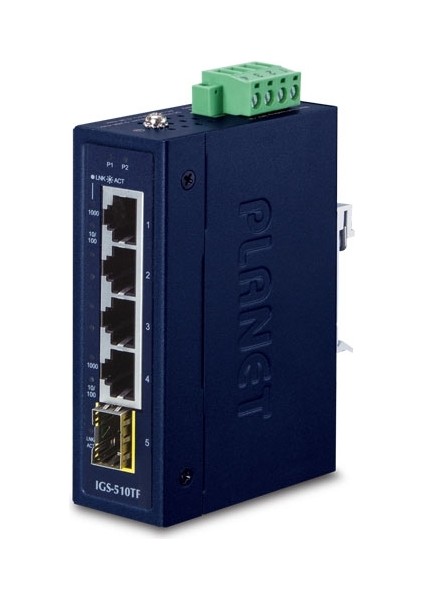 Endüstriyel Kompakt 4-Port 10/100/1000T + 1-Port 100/1000X Sfp Gigabit Ethernet Switch&lt;br&gt; ındustrial Compact 4-Port 10/100/1000T + 1-Port 100/1000X Sfp Gigabit Ethernet Switch
