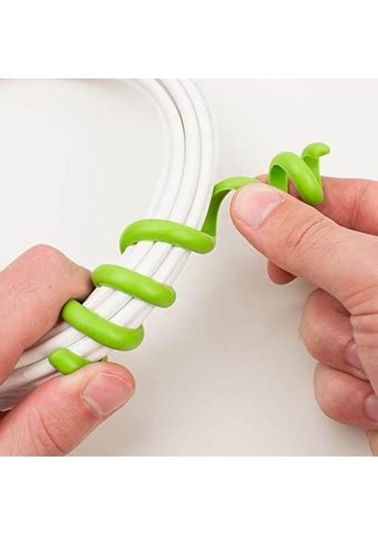 Candy - Snake - 2 Adet Tekrar Kullanılabilir Kablo Dağıtıcı. Ev ve Ofis Için Kablo Yönetimi. Kablo Düzenleyici, Kablo Spirali, Kablo Koruması, Kablo Hortumu Kablo Borusu. 50 mm Çapa Kadar. Yeşil