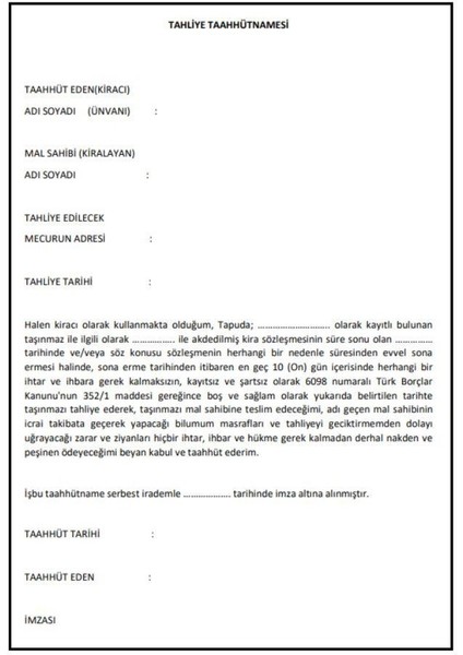 Kira Sözleşmesi ve Tahliye Tahütnamesi 50 Adet Tükenmez Kalem Kira Kontratı ve Tahliye Taahünamesi fırsatları