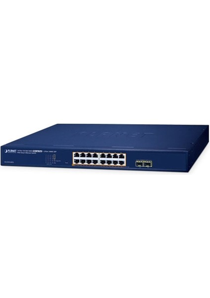 Layer 2 Web Smart Ethernet Switch&lt;br&gt; 16-Port 10/100/1000T IEEE802.3AF/AT Poe+ Port (Port Başına 30.8 Watt) (Poe Güç Bütçesi Maks. 240 Watt)&lt;br&gt; 2-Port 1000X Sfp Yuva&lt;br&gt; 16-Port 10/