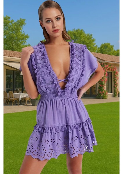 Basic Koleksiyonu Pamuk Vual Mini Elbise Yaz Plaj Şıklığı Şık Görünüm Özel Tasarım Rahat Kullanım