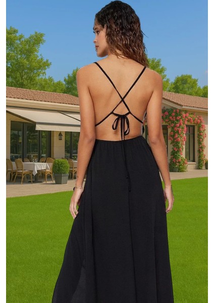 Rahat Kalıp Maxi Elbise Viskoz Polyester Crinkle Dokuma Yazlık Özel Tasarım Özenle Seçilmiş