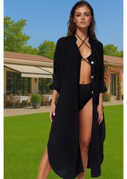 Yazlık Şık Viskoz Dokuma Midi Elbise Rahat Günlük Kullanım Kaliteli Işçilik Günlük Kullanım Için