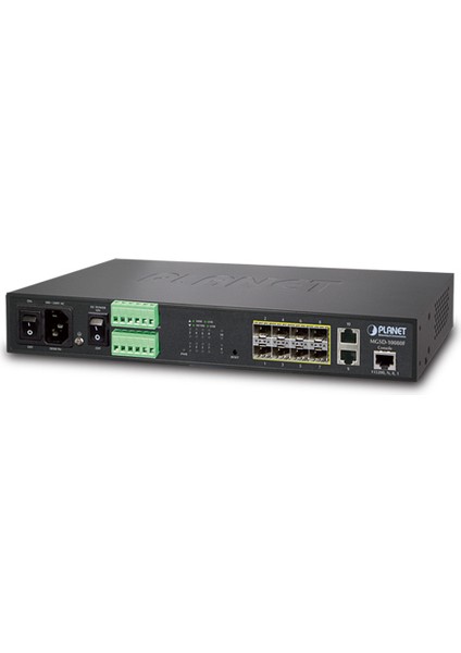 Managed Metro Ethernet Switch&lt;br&gt; 8-Port 1000BASE-SX/LX/BX Sfp/mini-Gbıc Yuva (Port-1 ile Port-8 Arası), 100BASE-FX Sfp Uyumlu&lt;br&gt; 2-Port 10/100/1000BASE-T&LT;BR&GT; 1 x Konsol Port&lt;b