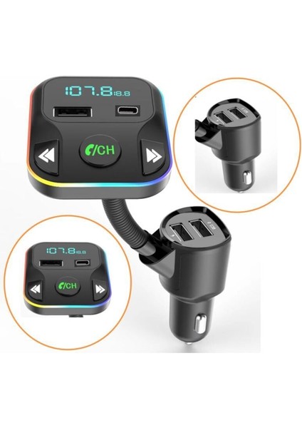 Fm Transmitter G12 Pd Şarj Özellikli Dijital Göstergeli Bluetooth