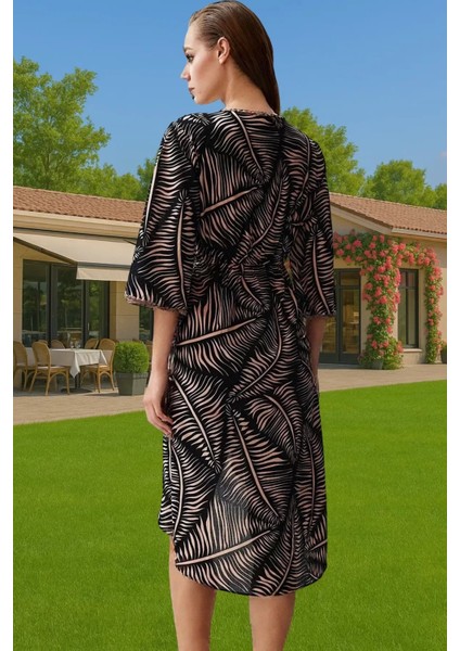 Şık Kadın Etnik Desenli Midi Vual Elbise Premium Kalite Şık Görünüm Günlük Kullanım Için modelleri