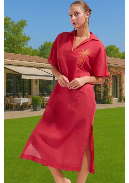 Yazlık Şık Maxi Plaj Elbisesi Pamuk Kumaş Rahat Kesim Premium Kalite Rahat ve Şık Modern Stil modelleri