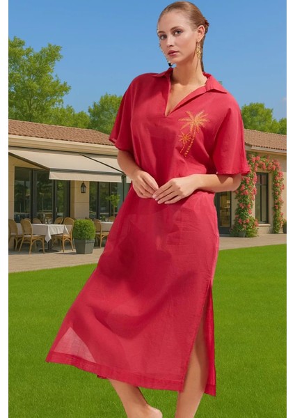 Yazlık Şık Maxi Plaj Elbisesi Pamuk Kumaş Rahat Kesim Premium Kalite Rahat ve Şık Modern Stil fırsatları