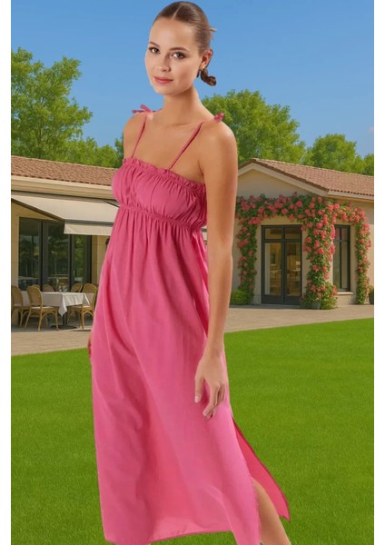 Rahat Yazlık Kadın Elbise Poplin Kumaş Midi Boy Uzun Ömürlü Şık Görünüm Seçkin Malzeme fiyatları