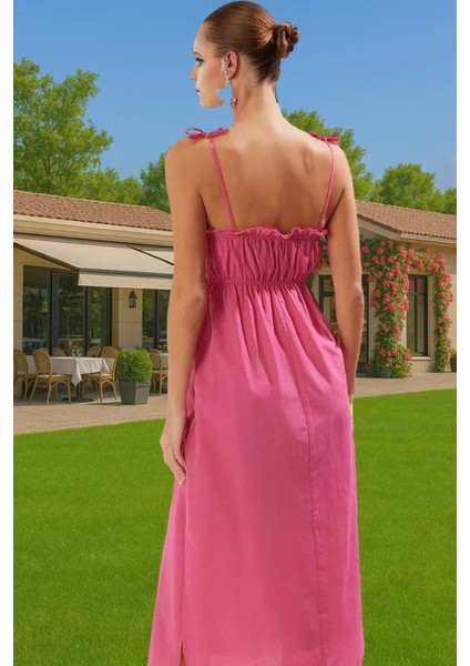 Rahat Yazlık Kadın Elbise Poplin Kumaş Midi Boy Uzun Ömürlü Şık Görünüm Seçkin Malzeme indirimleri