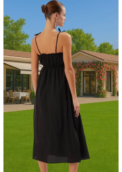 Rahat Yazlık Kadın Elbise Poplin Kumaş Midi Boy Uzun Ömürlü Şık Görünüm Seçkin Malzeme fırsatları