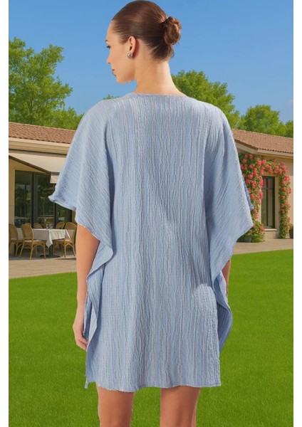 Şık Müslin Plaj Elbisesi Tek Kol Detaylı Yazlık Konforlu Kesim Şık Görünüm Günlük Kullanım Için modelleri