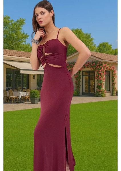 Yazlık Maxi Elbise Bodycon Cut Out Tek Kol Viskoz Modern Stil Trend Tasarım Kaliteli Işçilik