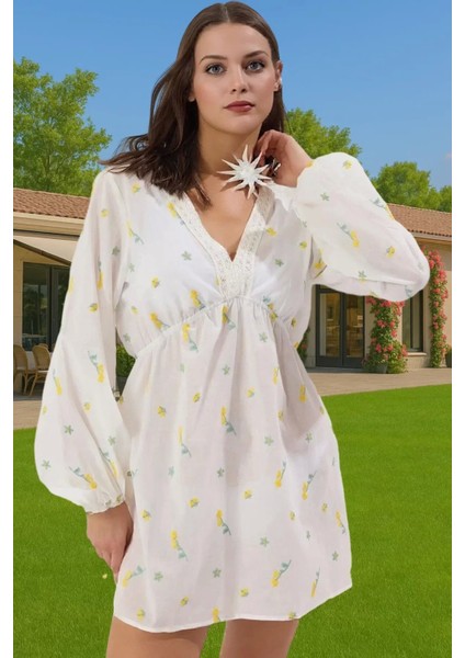 Rahat ve Şık Keten Karışımlı Çiçekli Maxi Elbise Rahat ve Şık Uzun Ömürlü Günlük Kullanım Için