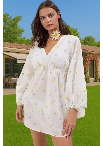 Rahat ve Şık Keten Karışımlı Çiçekli Maxi Elbise Rahat ve Şık Uzun Ömürlü Günlük Kullanım Için fiyatları