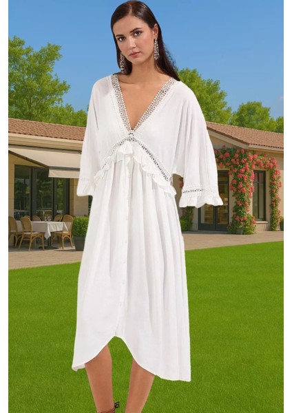 Yazlık Feminen Maxi Elbise Crinkle Dokuma Viskoz Rahat Modern Stil Özel Tasarım Konforlu Kesim fiyatları