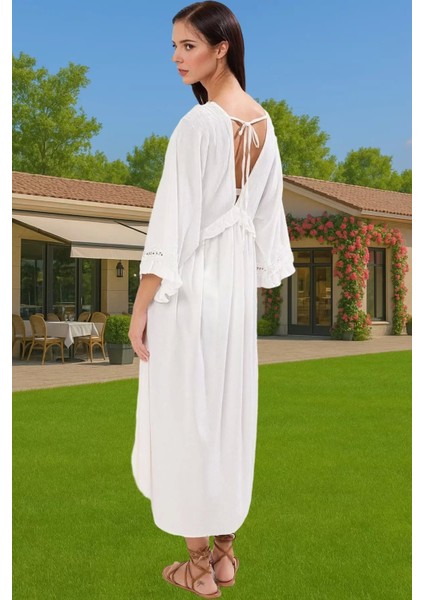 Yazlık Feminen Maxi Elbise Crinkle Dokuma Viskoz Rahat Modern Stil Özel Tasarım Konforlu Kesim modelleri