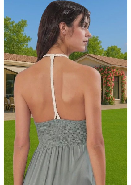 Yazlık Maxi Şifon Elbise Etnik Desenli V Yaka Plaj Elbisesi Konforlu Kesim Günlük Kullanım Için modelleri