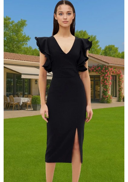 Bodycon Kalıp Kısa Kollu Polyester Abiye Elbise Profesyonel Görünüm Trend Tasarım Trend Tasarım