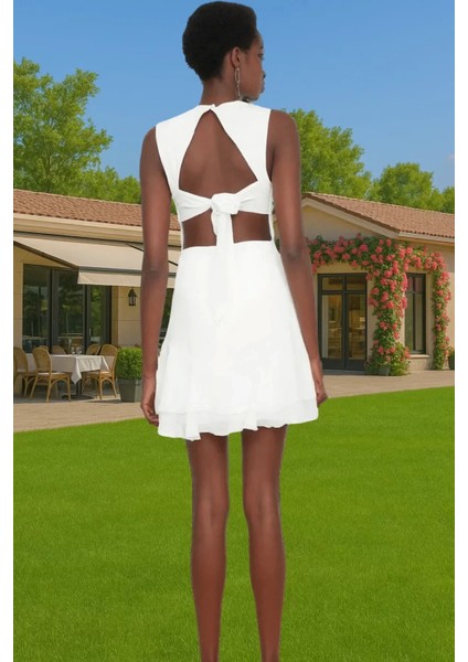 Kadın Yazlık Mini Elbise A Line V Yaka Şifon Dokuma Trend Tasarım Kaliteli Işçilik Zarifane Tasarım modelleri