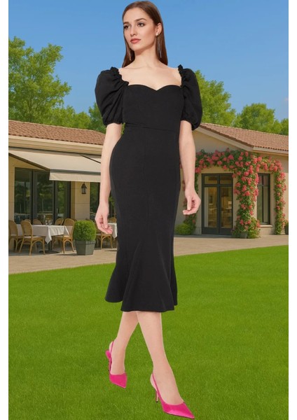 Rahat Yazlık Midi Boy Bodycon Abiye Elbise Uzun Ömürlü Günlük Kullanım Için Rahat ve Şık