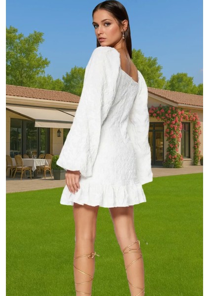 Kadın Şık Mini Elbise Göğüsten Bağlamalı Polyester Kumaş Yazlık Özel Günler Modern Stil fırsatları