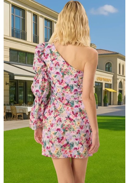 Tek Omuzlu Bodycon Poplin Mini Elbise Polyester Karışımlı Dayanıklı Malzeme Seçkin Malzeme modelleri