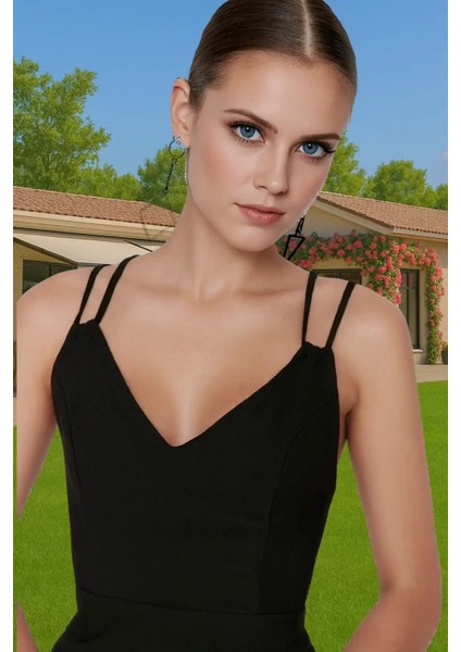 Yazlık Mini Örme Abiye Elbise V Yaka Bodycon Tasarım Profesyonel Görünüm Mükemmel Uyum Mükemmel Uyum