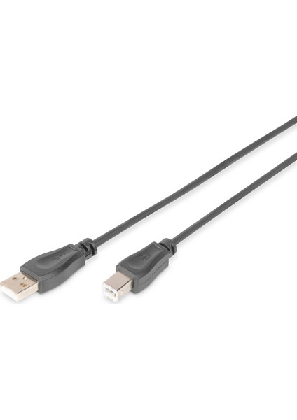 USB 2.0 Bağlantı Kablosu, USB A Erkek - USB B Erkek, 5 Metre, Awg 28, USB 2.0 Uyumlu, Ul, Siyah Renk