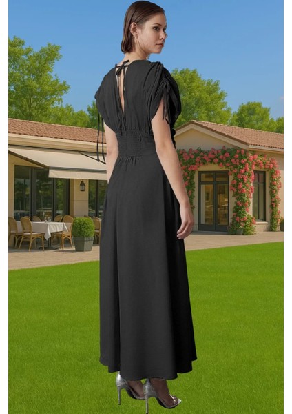 Kadın Yazlık Poplin Abiye Elbise 3D Çiçek Detay Midi Boy Modern Stil Zarifane Tasarım