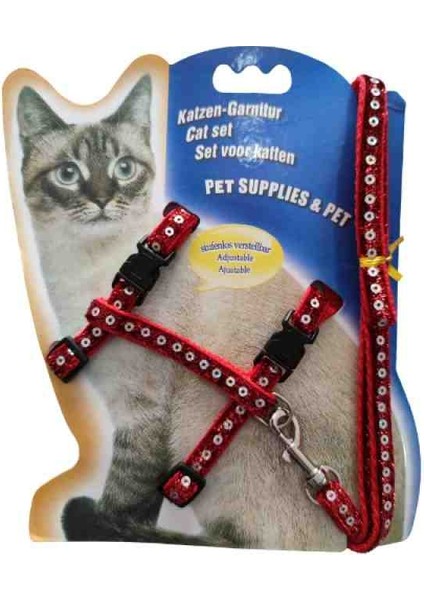 Kedi Göğüs Tasması Parlak Tasarımlı Pratik Kullanımlı Ayarlanabilir Tasma