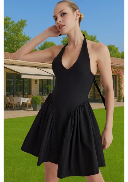 Kadın A Kesim Mini Elbise Poplin Kumaştan Balo Elbisesi Modern Stil Uzun Ömürlü Modern Stil fiyatları