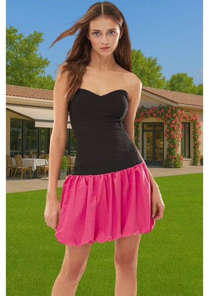 Vücuda Oturan Mini Elbise Skater Kalıp Polyester Elastan Şık Görünüm Uzun Ömürlü Dayanıklı Malzeme fiyatları