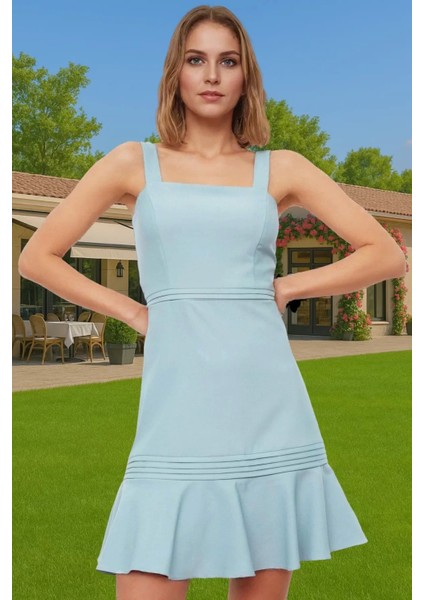 Kadın Kolsuz Mini Elbise Polyester Elastan Dokuma A Kesim Rahat Şık Görünüm Zarifane Tasarım fiyatları