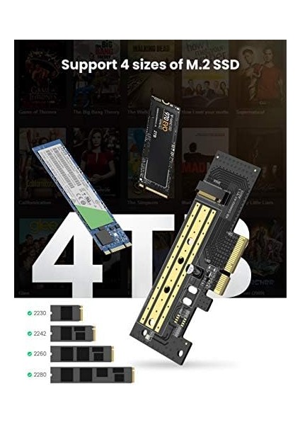 Pcıe 3.0 x 4 Nvme M.2 SSD Dönüştürücü Adaptör