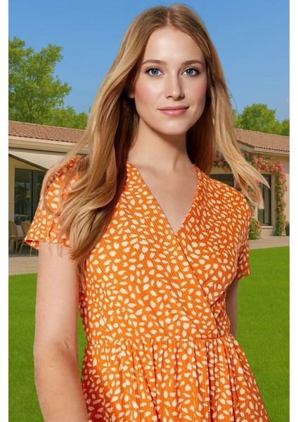 Kadın Kruvaze Yaka Mini Elbise Örme Kumaş Casual Günlük Konforlu Kesim Uzun Ömürlü Dayanıklı Malzeme fiyatları