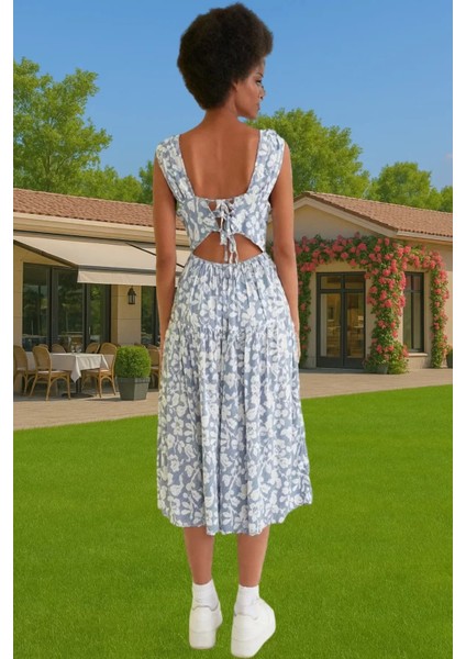 Rahat Viskoz Kumaştan Çiçekli Desenli Midi Skater Elbise Kaliteli Işçilik Premium Kalite Şık Görünüm modelleri