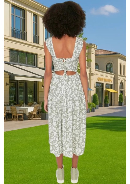 Rahat Viskoz Kumaştan Çiçekli Desenli Midi Skater Elbise Kaliteli Işçilik Premium Kalite Şık Görünüm modelleri