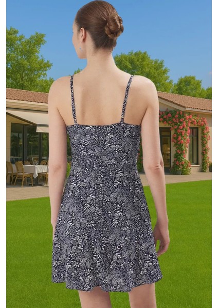 A Kesim Kolsuz Viskoz Mini Elbise Şık Çiçek Desenli Profesyonel Görünüm Rahat Kullanım Mükemmel Uyum modelleri