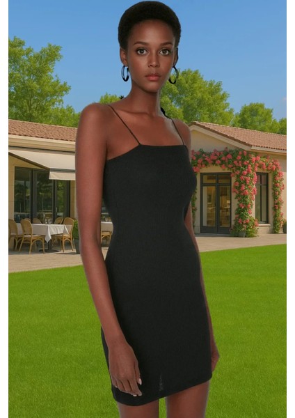 Kadın Yazlık Mini Elbise Pamuk Elastan Kaşkorse Örme Bodycon Rahat ve Şık Özel Tasarım Trend Tasarım