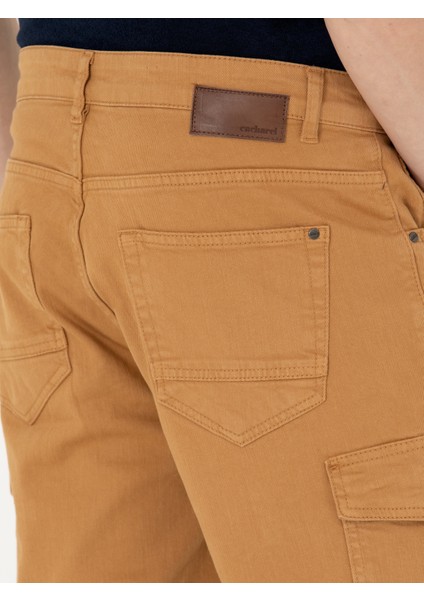 Erkek Camel Slim Fit Jean Bermuda Şort 50269605-VR015