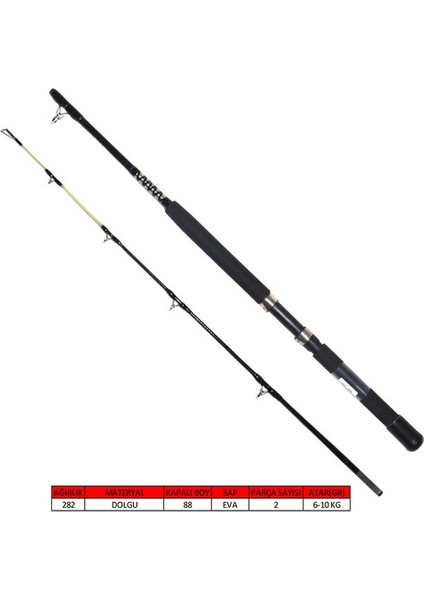 1434 Morfose Boat 2 Parça Tekne Kamışı 15LBS Atar 185 cm