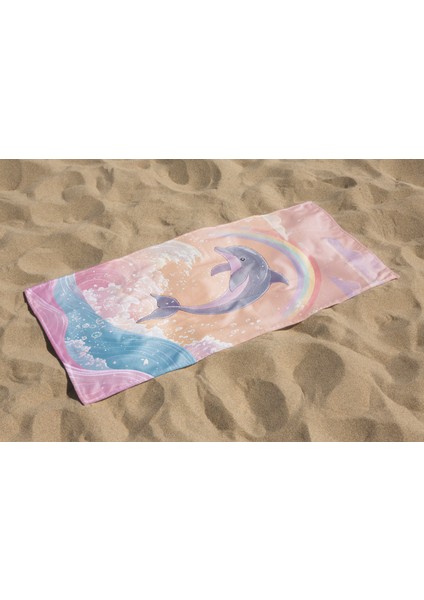 Yunus Balık Deniz Desenli Dijital Baskılı Genç Kız Çocuk Baskılı Plaj Banyo Havlusu fiyatları