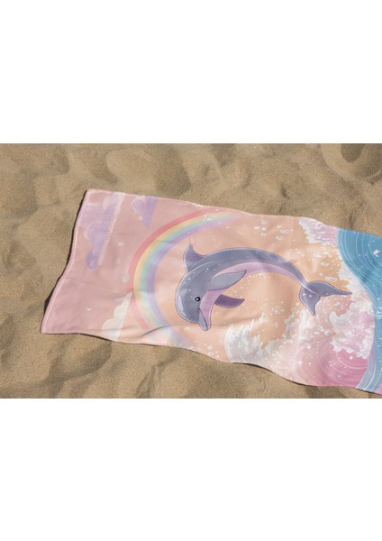 Yunus Balık Deniz Desenli Dijital Baskılı Genç Kız Çocuk Baskılı Plaj Banyo Havlusu indirimleri