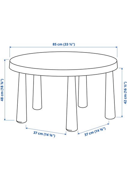 Çocuk Masası, Açık Mavi, 85 cm fırsatları
