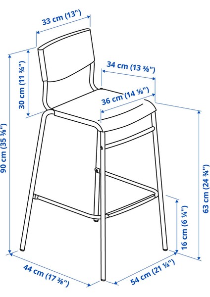 Bar Masası ve Tabure Seti, Siyah, 2 Tabureli, 67x67 cm