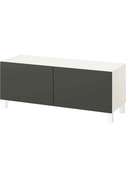 Tv Sehpası, Beyaz-Koyu Gri, 120X42X48 Cm, Lappvıken, Stubbarp
