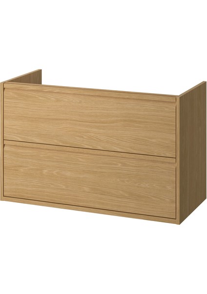 Lavabo Dolabı, Meşe Görünümlü, 100X48X63 Cm, 2 Çekmeceli